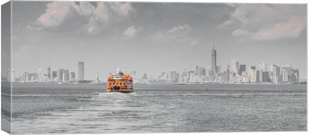 Staten Island Ferry Big Orange NYC Canvas Print by Greg Marshall