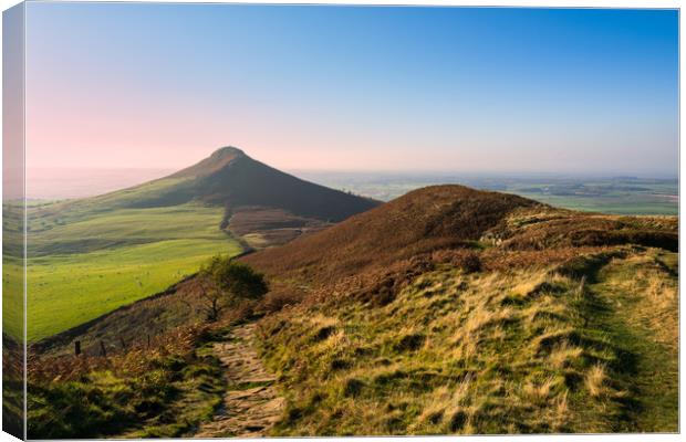 Roseberry Topping Evening glow Canvas Print by Greg Marshall