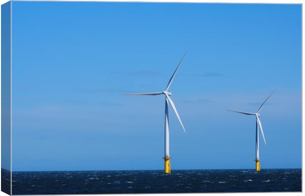 Wind Turbines Redcar North Sea Canvas Print by Greg Marshall