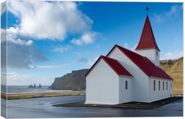 Church at Vik, Iceland Canvas Print by Greg Marshall