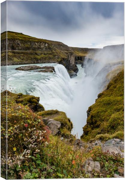 Gullfoss waterfall Iceland Canvas Print by Greg Marshall