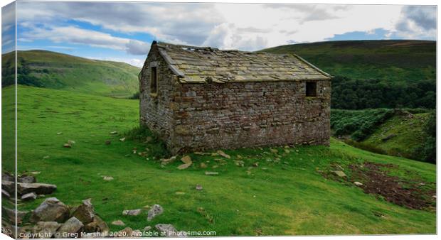 Yorkshire Barn Swaledale Canvas Print by Greg Marshall