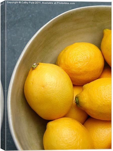 A bowl of lemons Canvas Print by Cathy Pyle