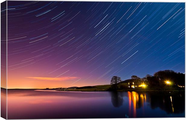 Harperrig Reservoir Startrails Canvas Print by Andrew Jack