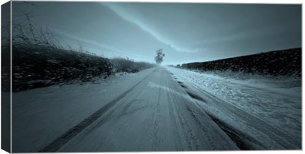 Blue snow road Canvas Print by Kevin Dobie