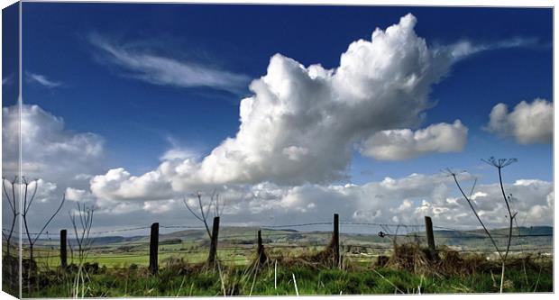 Clouds over the fence Canvas Print by Kevin Dobie
