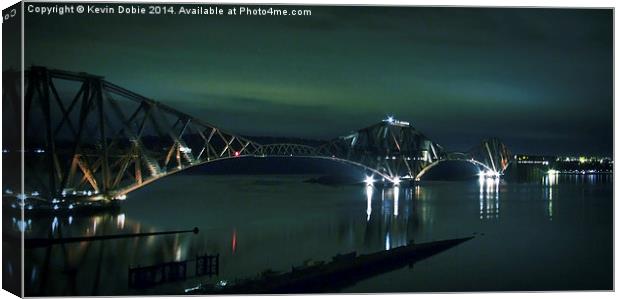 The Forth rail bridge at night Canvas Print by Kevin Dobie
