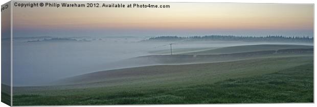 Into the mist at Sunrise Canvas Print by Phil Wareham