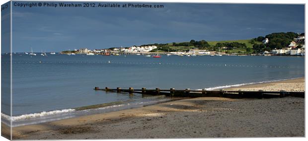 Swanage and Shadows Canvas Print by Phil Wareham