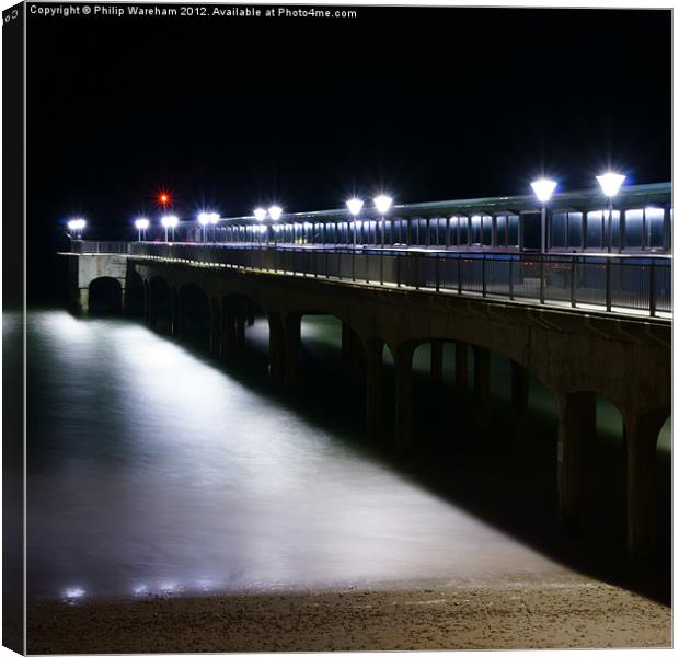 Boscombe Pier at NIght Canvas Print by Phil Wareham