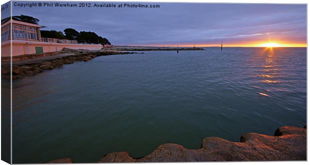 Sandbanks Sun up Canvas Print by Phil Wareham