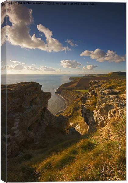 West from Houns-Tout Cliff Canvas Print by Phil Wareham