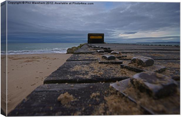Southbourne Sea Defence Canvas Print by Phil Wareham
