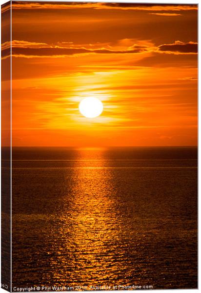 Sunset at Sea Canvas Print by Phil Wareham