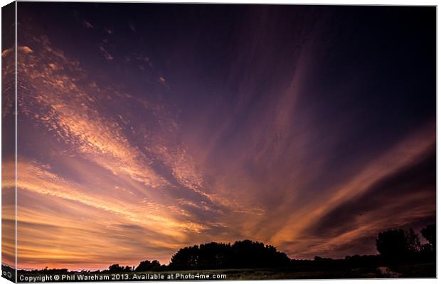Sunset over Stanpit Canvas Print by Phil Wareham