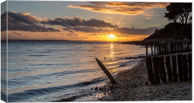 Lepe Beach at Sunset Canvas Print by Phil Wareham