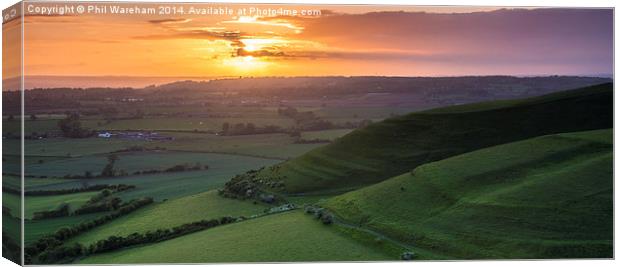 Sunset from Roundway Hill Canvas Print by Phil Wareham