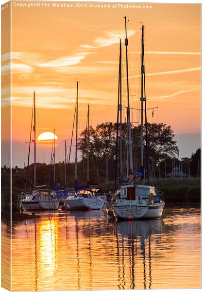 Sunset from Stanpit Canvas Print by Phil Wareham