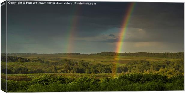 Rainbows at Mogshade Canvas Print by Phil Wareham