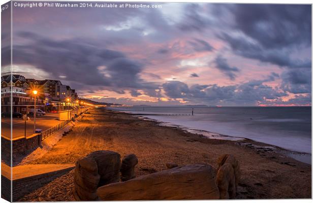  Seafront at Dawn Canvas Print by Phil Wareham