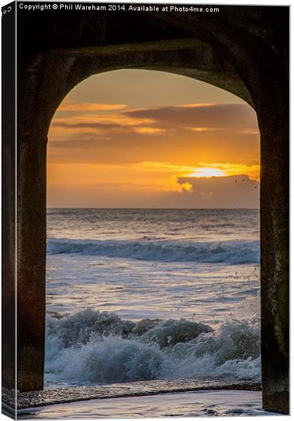  From under the pier Canvas Print by Phil Wareham