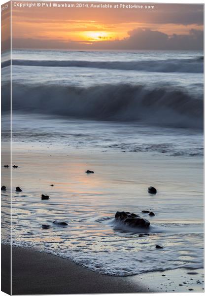  Shoreline at Sunrise Canvas Print by Phil Wareham