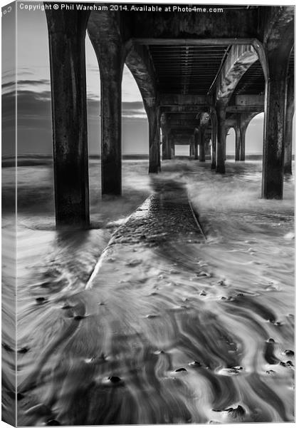  Under the Pier Canvas Print by Phil Wareham