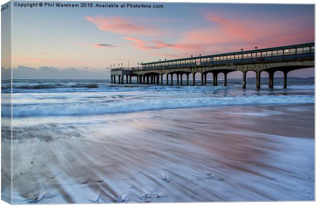 Waves on the beach Canvas Print by Phil Wareham