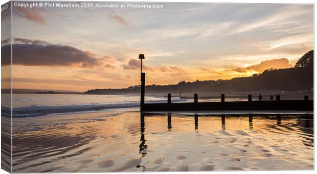 Bournemouth Beach Sunset Canvas Print by Phil Wareham