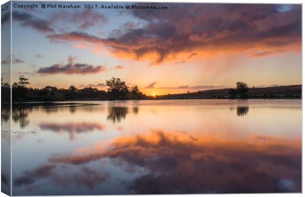 Sunrise at Whitten Pond Canvas Print by Phil Wareham
