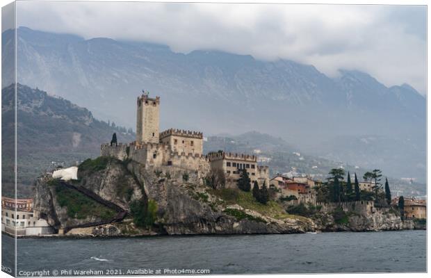 Castello Scaligero, Malcesine Canvas Print by Phil Wareham