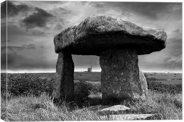 Lanyon Quoit, Ding Dong mine Canvas Print by Andrew Watson