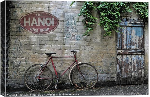  The Hanoi Bike Shop Resturant Canvas Print by Jack Byers
