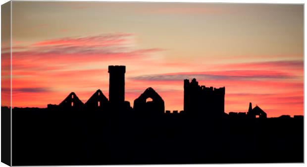 Peel Castle Sunset Isle of Man Canvas Print by Julie  Chambers