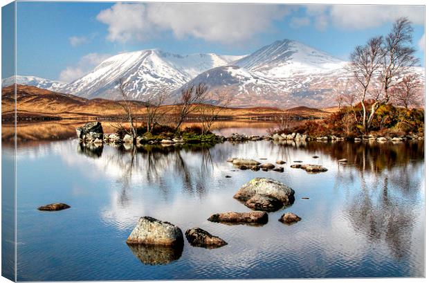  Lochan na h-Achlaise and Black Mount Canvas Print by Donald Parsons