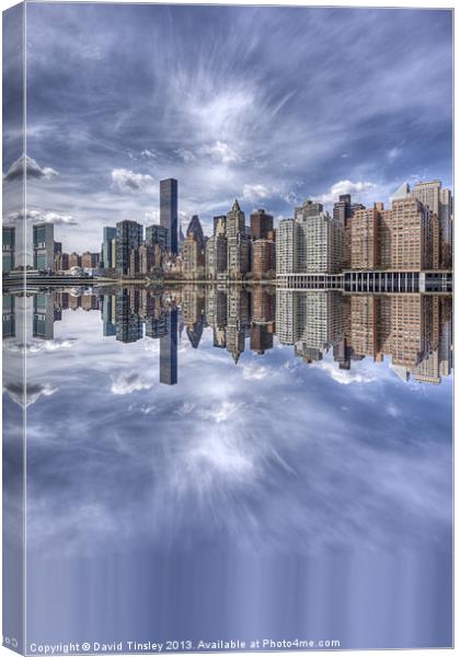 Manhattan Reflected Canvas Print by David Tinsley