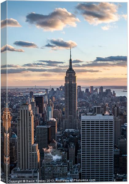 Empire State Sunset - I Canvas Print by David Tinsley