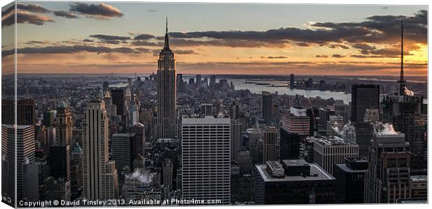 Empire State Sunset - II Canvas Print by David Tinsley