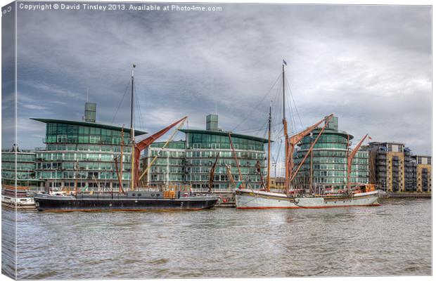 Thames Barges Canvas Print by David Tinsley
