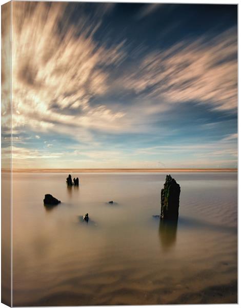 Normans Bay Wood Canvas Print by mark Worsfold