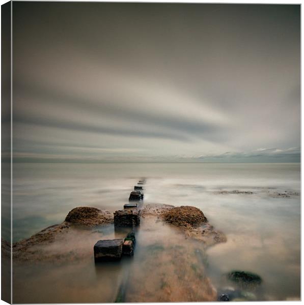 Posts into the Sea Canvas Print by mark Worsfold