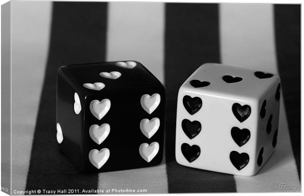 Black & White Dice Canvas Print by Tracy Hall