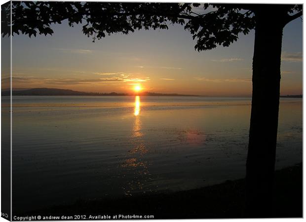 Sunset on the Exe estuary Canvas Print by Andy dean