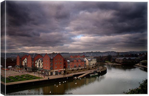 Clouds over the Exe Canvas Print by Andy dean