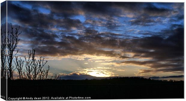 November sunset Canvas Print by Andy dean