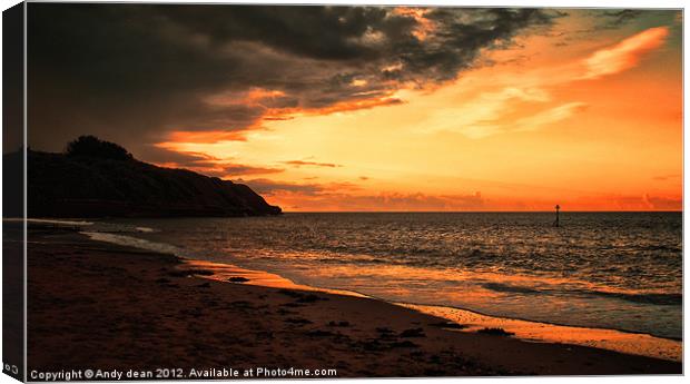 Exmouth Sunset Canvas Print by Andy dean