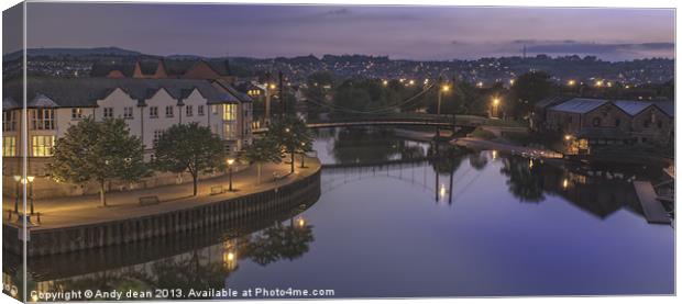 Dusk over the Exe Canvas Print by Andy dean