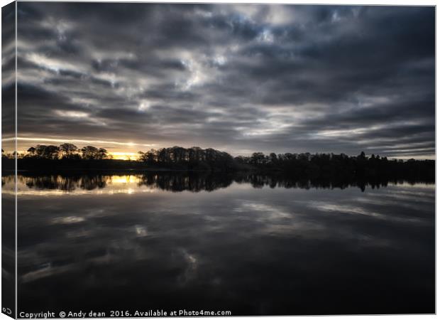Sunset at Ellesmere Canvas Print by Andy dean
