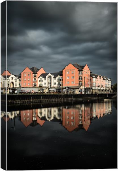 Darkening skies on the Exe Canvas Print by Andy dean