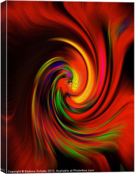Swirls in Red Canvas Print by Barbara Schafer